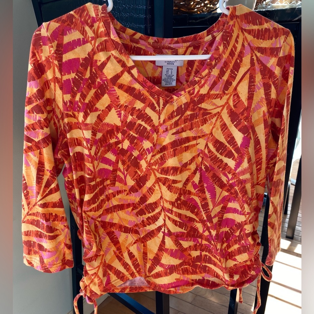 EUC Caribbean Joe & Company Tropical print top